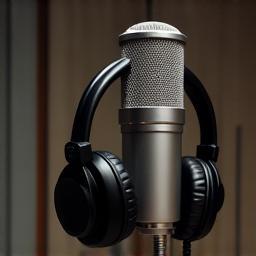 Microfone e fones de ouvido